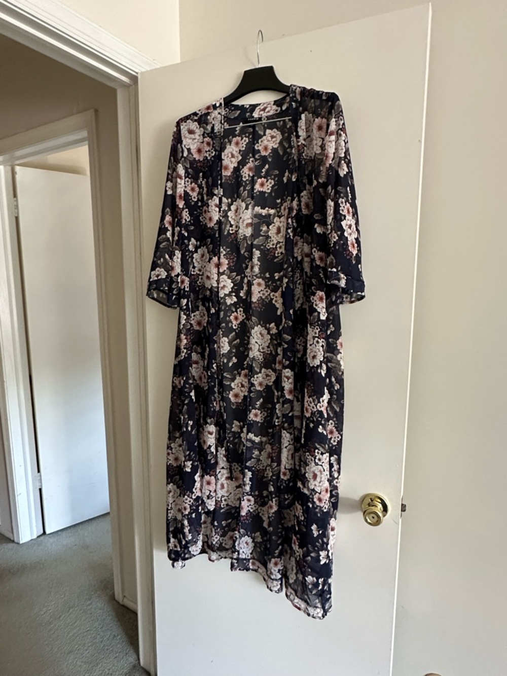 torrid Navy Floral Sheer Kimono Maxi
